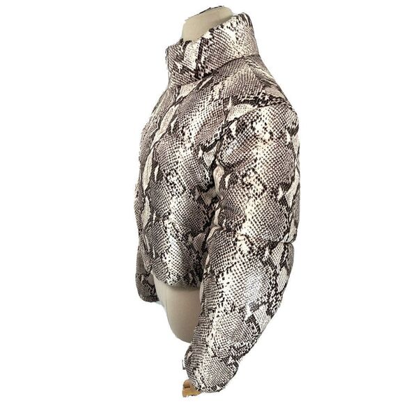 Revolve Tiger Mist Smalll Snake Print Cropped Puffer Jacket Australia Baddie - Picture 6 of 15